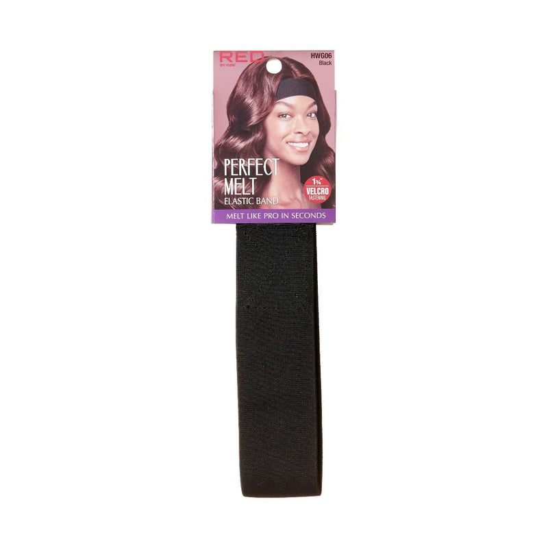 Red Perfect Melt  Elastic Wigband Wide Black HWG06