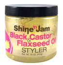 Ampro Shine n Jam Black Castor & Flaxseed Oil Styler 8 oz